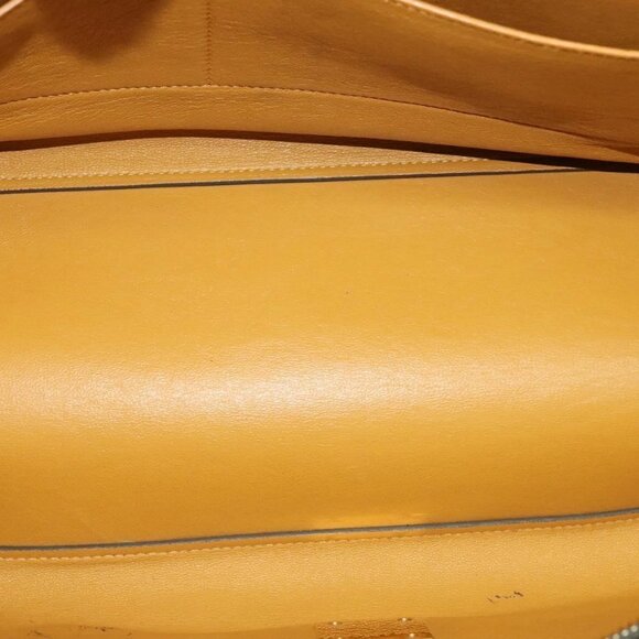 CELINE Trapeze Hand Bag Leather 2way Navy Gold Auth BA400 - Picture 14 of 16